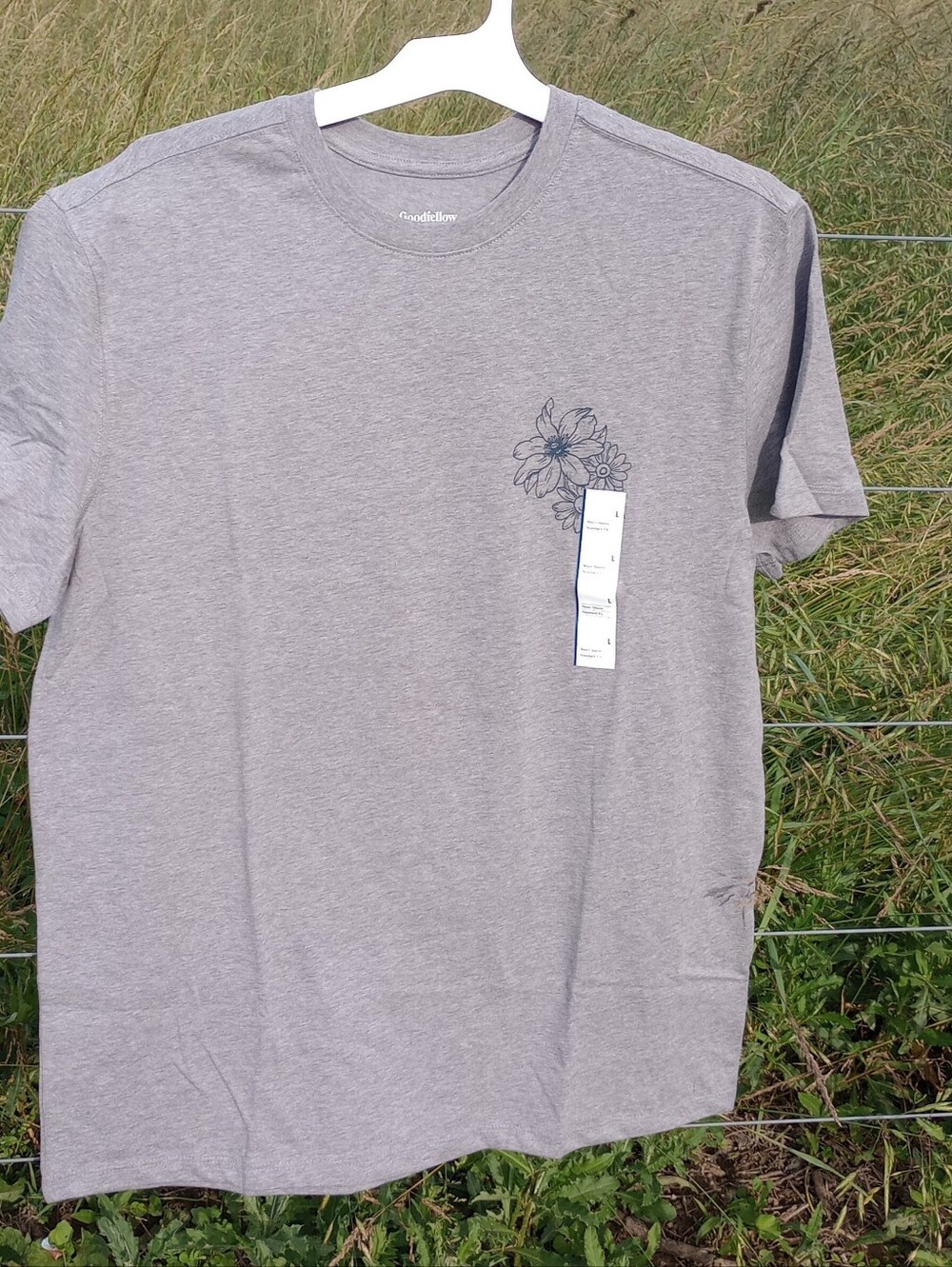 NWT Goodfellow & Co Men's Heather Gray Floral Tee Multiple Sizes & Quantity